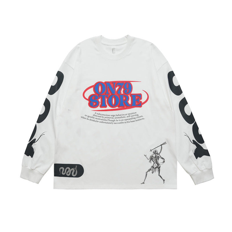 Autumn Loose American Street Round Neck Top Clothes
